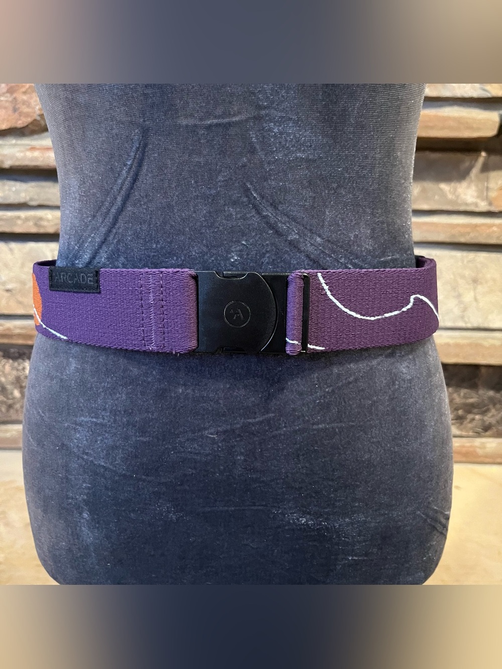 Arcade Hannah Eddy Purple and Black Elastic Belt with Clasp Buckle